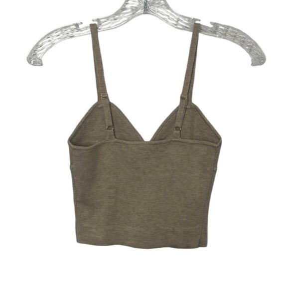 The Drop Catalina Bralette Knit Crop Top Womens XXS Heather Sand New - Picture 2 of 9